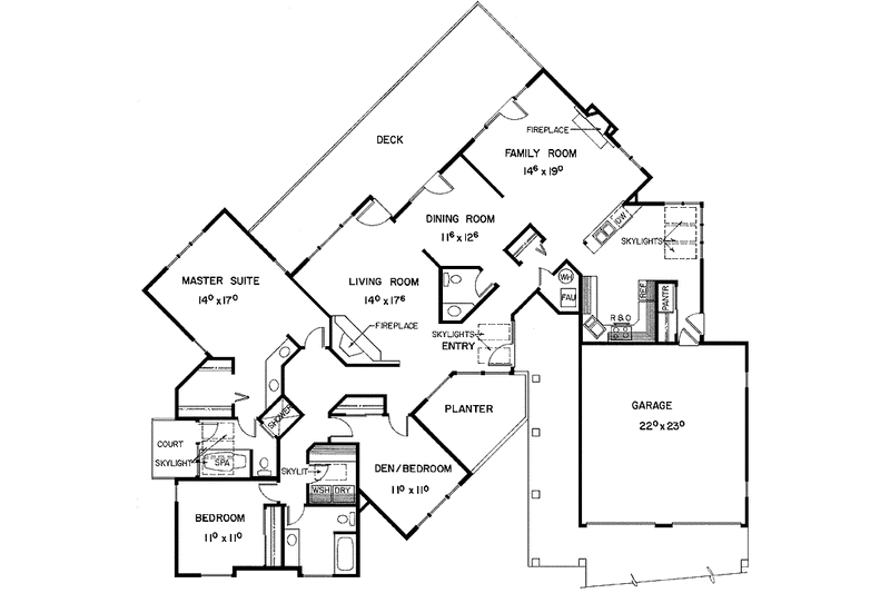 Architectural House Design - Floor Plan - Main Floor for Contemporary House Plan #60-798 - 3 bed, 2.5 bath