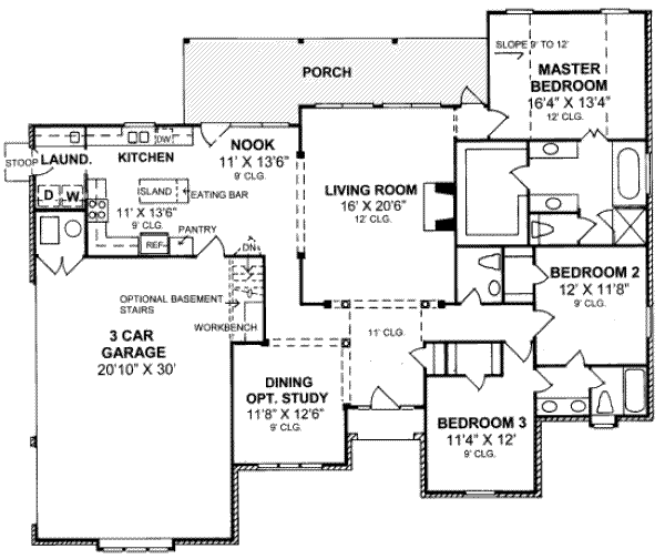 Traditional Floor Plan - Main Floor Plan #20-1556