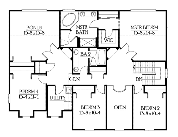 Architectural House Design - Craftsman Floor Plan - Upper Floor Plan #132-375