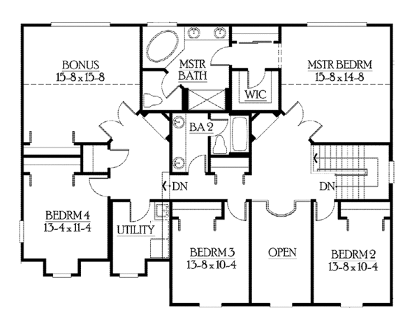 Dream House Plan - Craftsman Floor Plan - Upper Floor Plan #132-375
