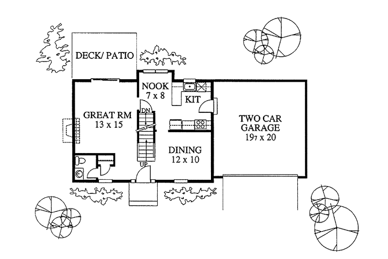 Home Plan - Floor Plan - Main Floor for Classical House Plan #1053-1 - 3 bed, 1.5 bath