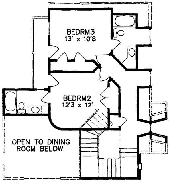 House Design - Country Floor Plan - Upper Floor Plan #301-121