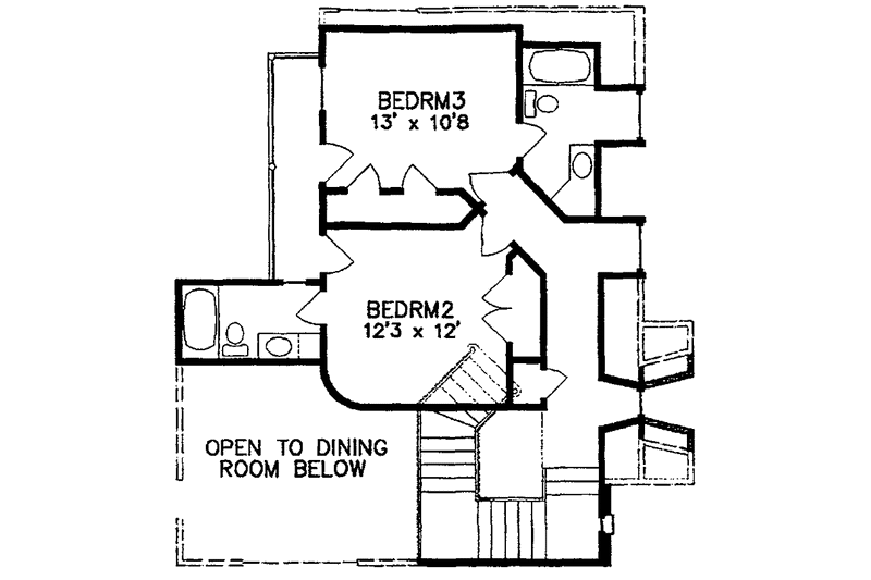 Home Plan - Floor Plan - Upper Floor for Country House Plan #301-121 - 3 bed, 4 bath