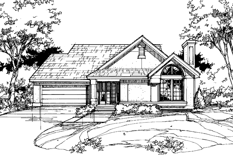 Home Plan - Exterior - Front Elevation 3 for Ranch House Plan #320-720 - 3 bed, 2 bath