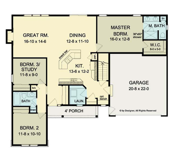  Ranch  Style House  Plan  3 Beds 2  Baths 1571 Sq Ft Plan  