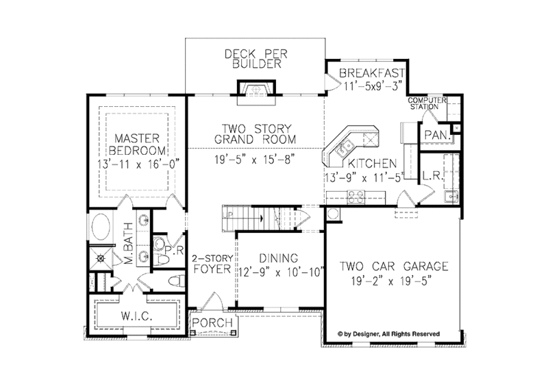 Home Plan - Floor Plan - Main Floor for Craftsman House Plan #54-306 - 3 bed, 2.5 bath