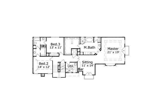 European Floor Plan - Upper Floor Plan #411-647