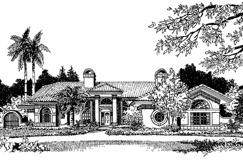 Architectural House Design - Mediterranean Exterior - Front Elevation Plan #417-474