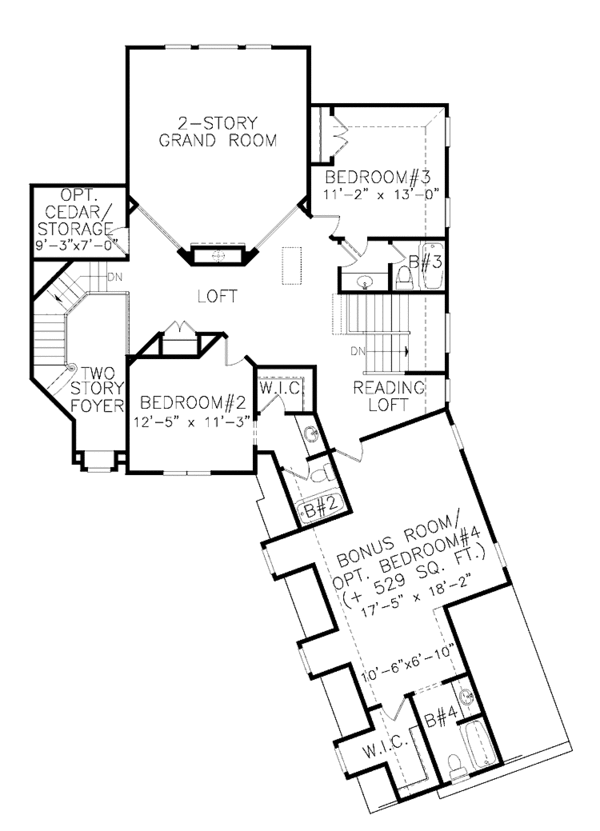 Dream House Plan - European Floor Plan - Upper Floor Plan #54-286