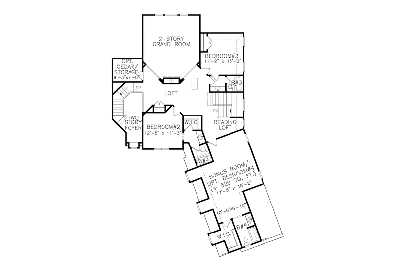 Dream House Plan - Floor Plan - Upper Floor for European House Plan #54-286 - 3 bed, 3.5 bath