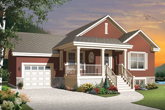 Exterior - Front Elevation 3 for Country House Plan #23-2566 - 2 bed, 1 bath
