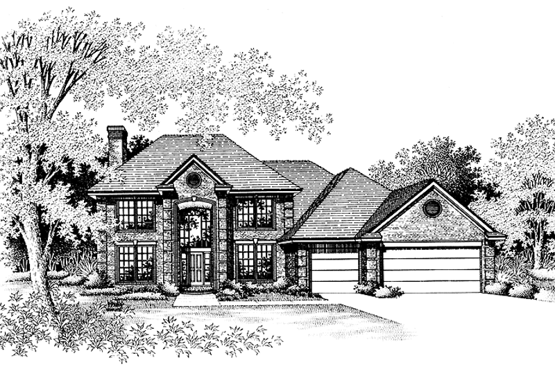 Architectural House Design - Colonial Exterior - Front Elevation Plan #310-1038
