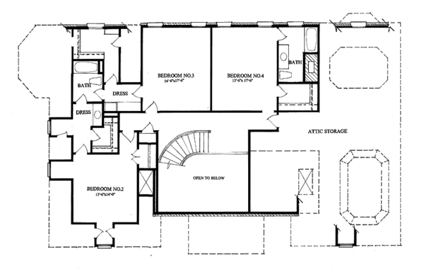 House Blueprint - European Floor Plan - Upper Floor Plan #429-137