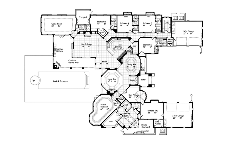 Dream House Plan - Floor Plan - Main Floor for European House Plan #417-816 - 5 bed, 6.5 bath