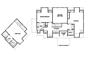 Floor Plan - Upper Floor for European House Plan #54-122 - 3 bed, 3.5 bath