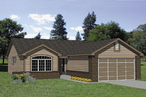 Ranch Exterior - Front Elevation Plan #116-177