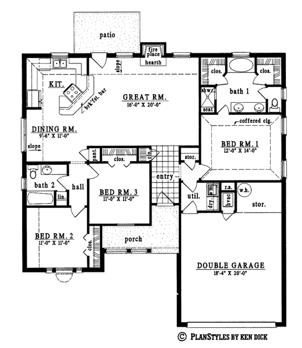 House Plan Design - European Floor Plan - Main Floor Plan #42-448