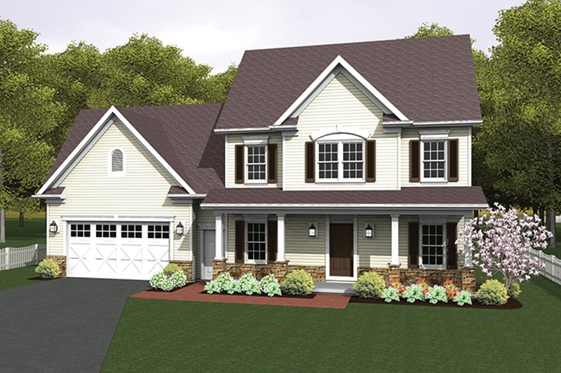 Home Plan - Exterior - Front Elevation 4 for Country House Plan #1010-124 - 4 bed, 2.5 bath