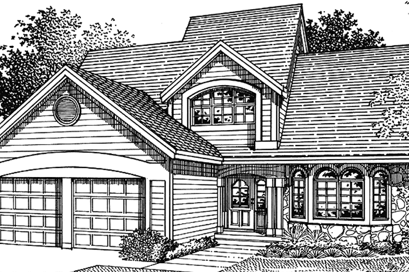 House Plan Design - Prairie Exterior - Front Elevation Plan #320-1056