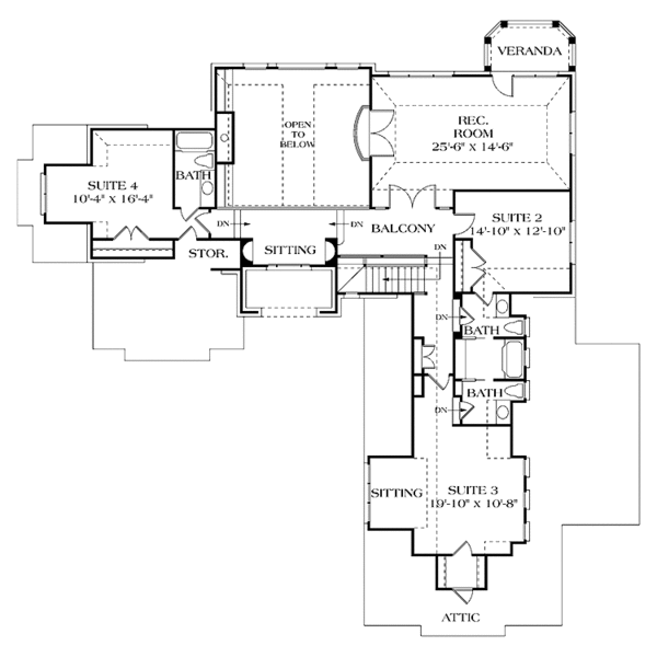 Dream House Plan - Traditional Floor Plan - Upper Floor Plan #453-357