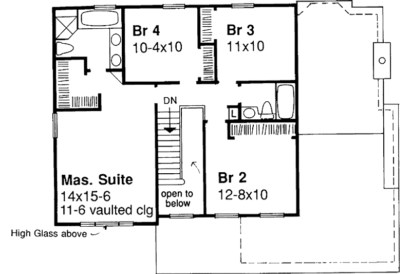 Home Plan - Floor Plan - Upper Floor for Contemporary House Plan #320-585 - 4 bed, 2.5 bath