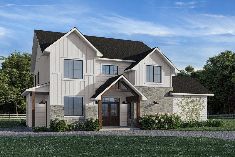 House Blueprint - Farmhouse Exterior - Front Elevation Plan #23-2860