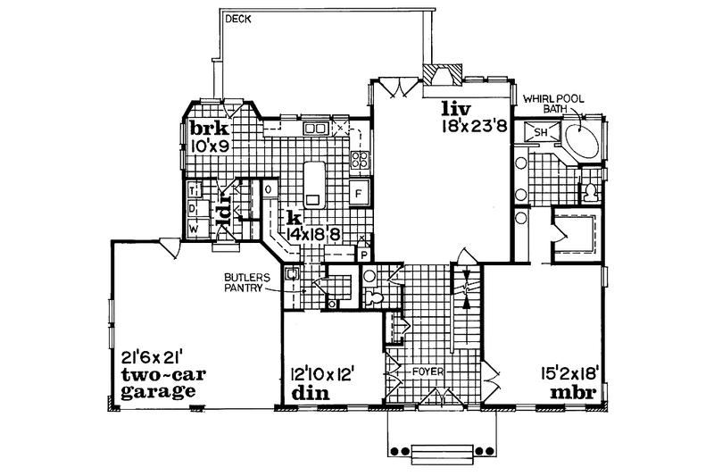 Dream House Plan - Floor Plan - Main Floor for Classical House Plan #47-1038 - 4 bed, 2.5 bath