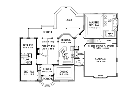 Floor Plan - Main Floor for Traditional House Plan #929-575 - 3 bed, 2.5 bath