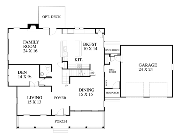 Architectural House Design - Traditional Floor Plan - Main Floor Plan #1053-59