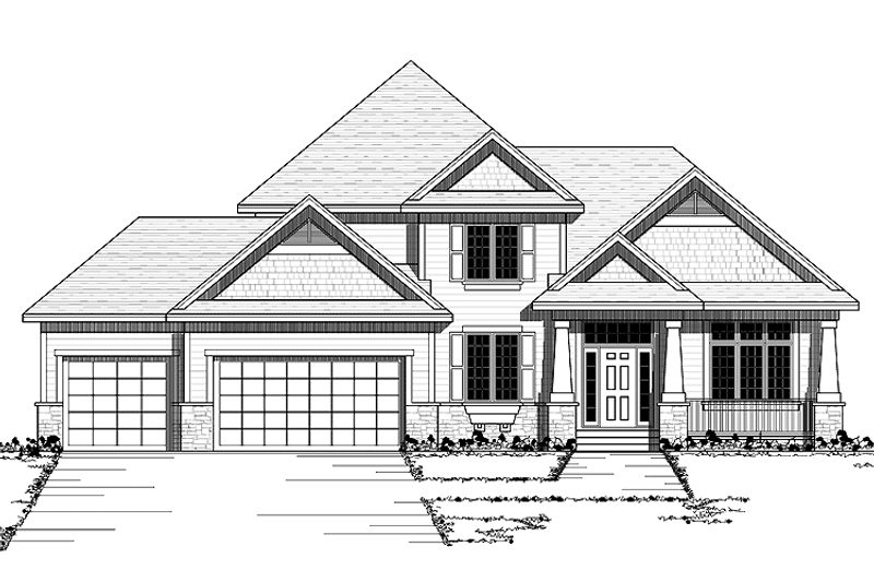 Home Plan - Exterior - Front Elevation 3 for European House Plan #51-618 - 3 bed, 2.5 bath