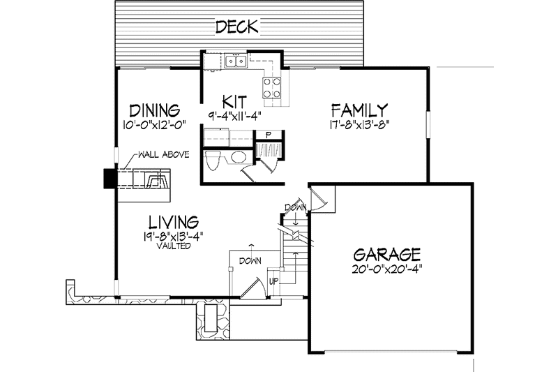 Home Plan - Floor Plan - Main Floor for Contemporary House Plan #320-661 - 3 bed, 2.5 bath