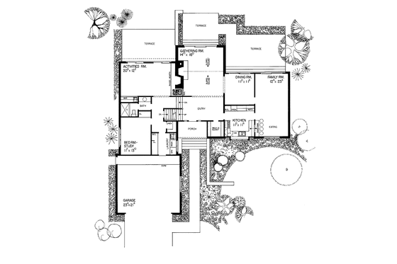 Floor Plan - Main Floor for Tudor House Plan #72-714 - 4 bed, 3 bath