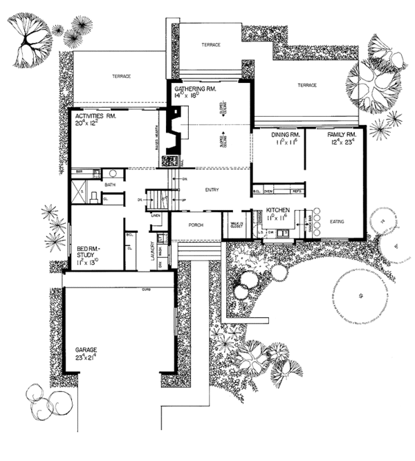 Dream House Plan - Tudor Floor Plan - Main Floor Plan #72-714