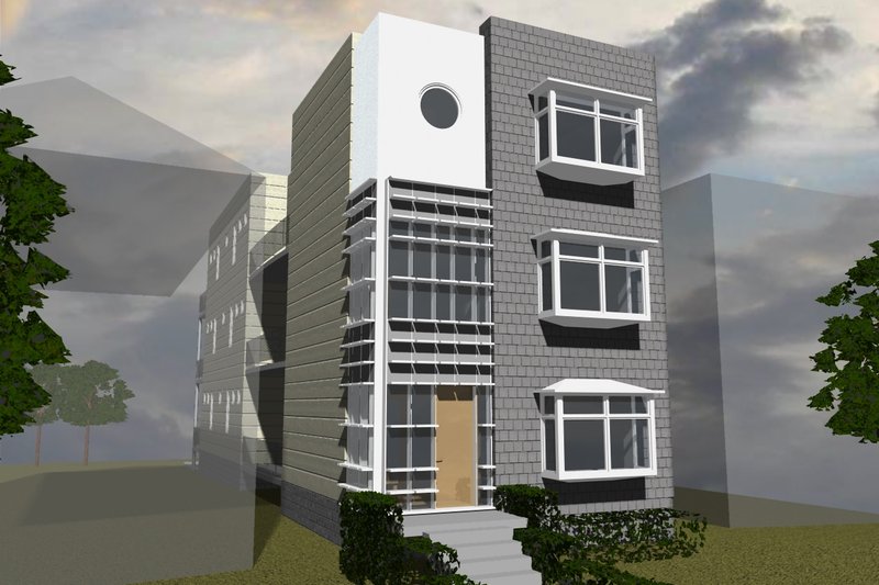 House Blueprint - Contemporary Exterior - Front Elevation Plan #535-19