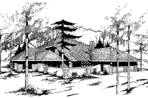Exterior - Front Elevation 3 for Contemporary House Plan #60-821 - 3 bed, 2.5 bath