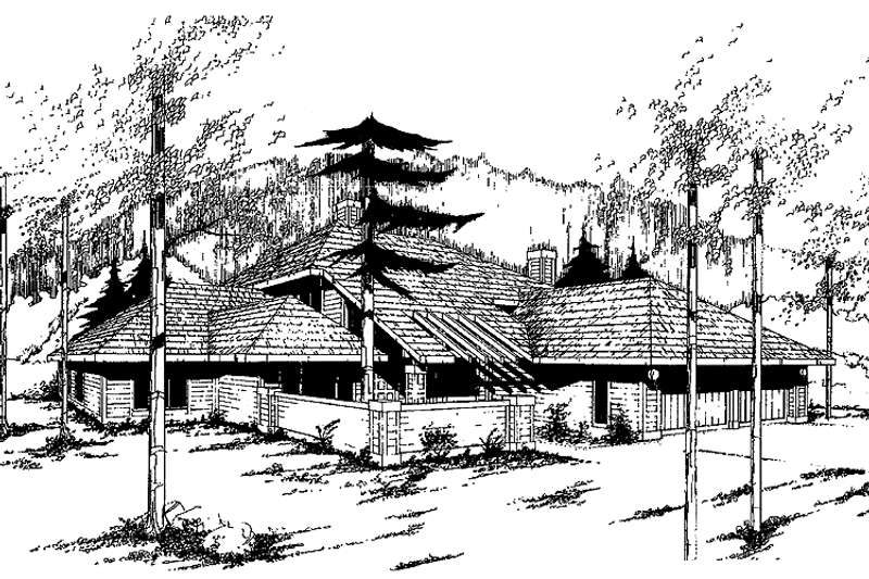 Home Plan - Exterior - Front Elevation 3 for Contemporary House Plan #60-821 - 3 bed, 2.5 bath