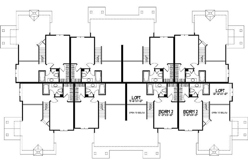 Dream House Plan - Floor Plan - Upper Floor for Prairie House Plan #320-1144 - 2 bed, 2 bath