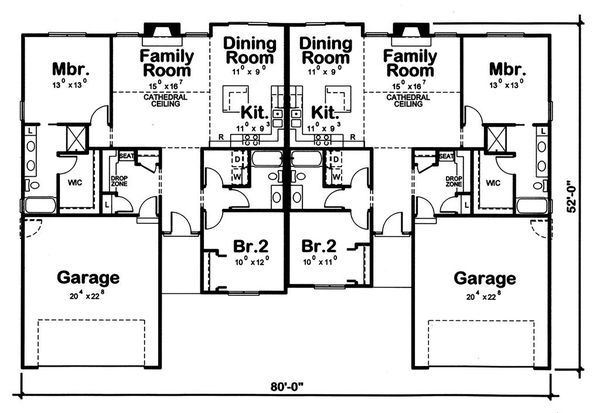 Architectural House Design - Traditional Floor Plan - Main Floor Plan #20-2381