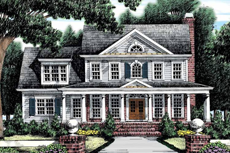 Home Plan - Exterior - Front Elevation 3 for Classical House Plan #927-865 - 4 bed, 3 bath
