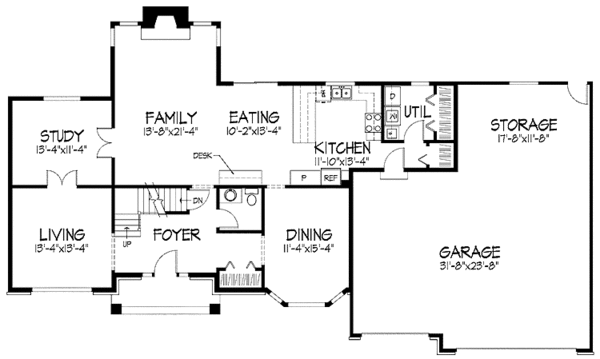 Dream House Plan - Tudor Floor Plan - Main Floor Plan #51-920