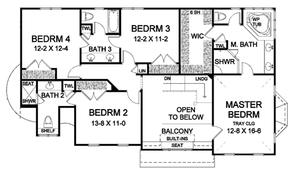 House Design - Traditional Floor Plan - Upper Floor Plan #328-320