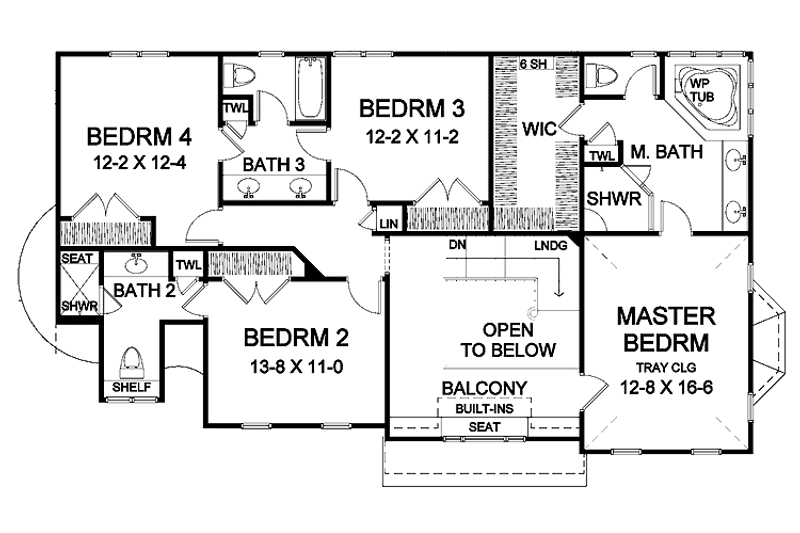 Home Plan - Floor Plan - Upper Floor for Traditional House Plan #328-320 - 4 bed, 3.5 bath