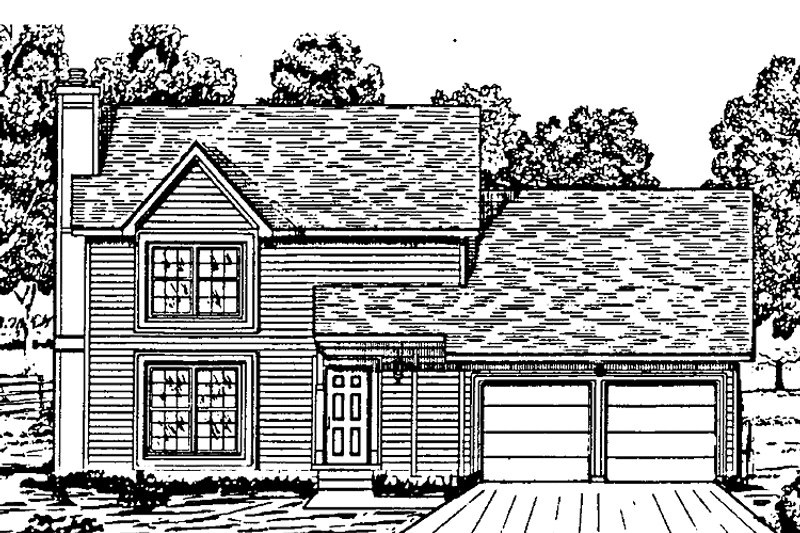 Colonial Style House Plan - 3 Beds 2.5 Baths 1200 Sq/Ft Plan #405-226