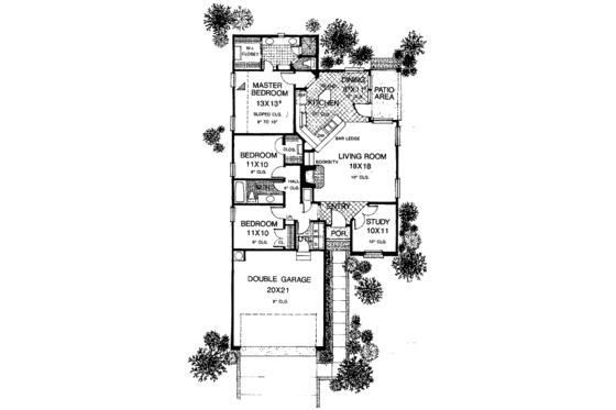 Floor Plan - Main Floor for European House Plan #310-892 - 3 bed, 2 bath
