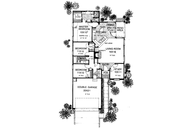 Home Plan - Floor Plan - Main Floor for European House Plan #310-892 - 3 bed, 2 bath