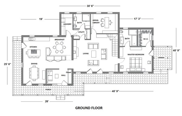 House Blueprint - Farmhouse Floor Plan - Main Floor Plan #542-10