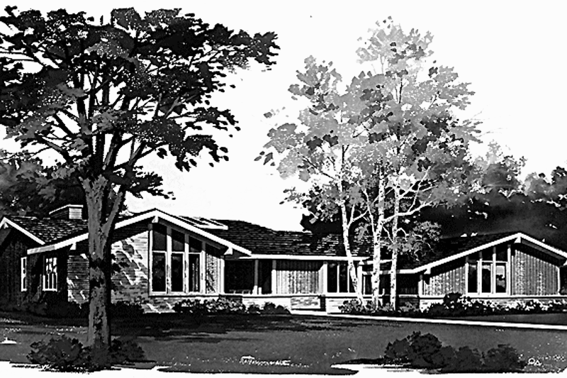 House Blueprint - Contemporary Exterior - Front Elevation Plan #72-704