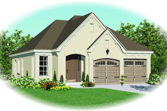 Exterior - Front Elevation for European House Plan #81-13641 - 3 bed, 2 bath