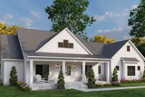 House Design - Exterior - Front Elevation for Farmhouse House Plan #923-430 - 4 bed, 3 bath
