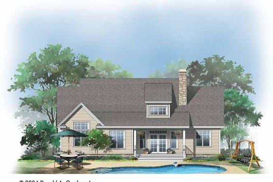 Exterior - Rear Elevation for Craftsman House Plan #929-721 - 3 bed, 2 bath